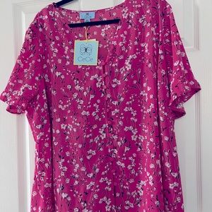 Fuchsia Floral Top (NWT)